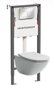 CERAMICA NOVA Комплект Подвесной унитаз MONO Rimless + Система инсталляции Balance кнопка Square, хром глянцевый CN1905_121002CH