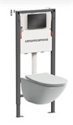 CERAMICA NOVA Комплект Подвесной унитаз MONO Rimless + Система инсталляции Balance кнопка Square, черный матовый CN1905_121002MB