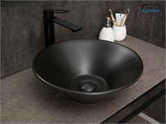 GID Раковина N9102bg 53383 накладная черная графит 42x42x15 GID-53383