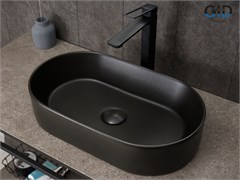 GID Раковина N9020bg 53379 накладная черная графит 52.5x30.5x11.5 GID-53379