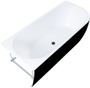 AQUANET Family Ванна акриловая асимметричная левая пристенная размер 180x80 см, цвет черный AQUANET-3805-N-GW-MB