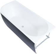 AQUANET Family Ванна акриловая асимметричная правая пристенная размер 180x80 см, цвет белый / черный AQUANET-3806-N-GW-MB