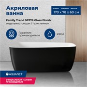 AQUANET Family Ванна акриловая асимметричная отдельностоящая / пристенная размер 170x80 см, цвет белый / черный AQUANET-90778-GW-MB