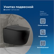 AQUANET Унитаз подвесной Rimless Cetus-BW BL-102N-WHT, черный AQUANET-287008