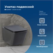 AQUANET Унитаз подвесной Rimless Tavr-W BL-103N-WHT black черный матовый AQUANET-287011