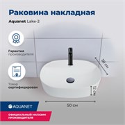 AQUANET Lake Раковина накладная ширина 50 см, черный AQUANET-245829