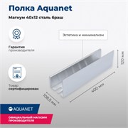 AQUANET Полка Магнум 40x12 сталь браш AQUANET-334110