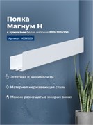 AQUANET Полка Магнум Н 50x12 белая матовая, с крючками AQUANET-341539