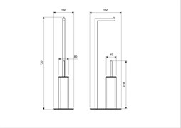 AQUATEK Libra Держатель туалетной бумаги с ершиком напольный, хром AQ4331CR