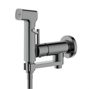 AQUATEK AQ1819BGM НИКА Комплект для гигиенического душа встроенный (Смеситель + гигиеническая лейка + шланг), оружейная сталь AQ1819BGM