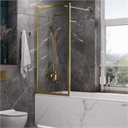 WASSERKRAFT Abens 20W Стеклянная шторка для ванны ширина 80 см профиль - золото матовое / стекло - прозрачное WASSERKRAFT 20W01-80BG