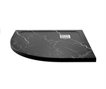WASSERKRAFT Neime 19T Душевой поддон сектор / четверть круга искусственный камень размер 90x90 см, черный WASSERKRAFT 19T01