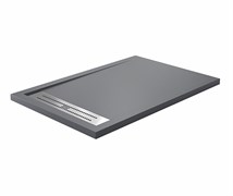 WASSERKRAFT Wiese 84T Душевой поддон прямоугольный искусственный камень размер 140x80 см, серый WASSERKRAFT 84T35