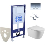 AQUATEK Бетта SET (рама AQUATEK Standard INS-0000012 с клавишей KDI-0000018 и крепежом KKI-0000002+унитаз БЕТТА AQ1253W-00 с тонким сиденьем soft, белый SET AQUATEK БЕТТА KDI18