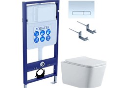 AQUATEK Либра New SET (рама AQUATEK Standard INS-0000012 с клавишей KDI-0000021 и крепежом KKI-0000002+унитаз ЛИБРА AQ0530N-00 с тонким сиденьем sc, белый SET AQUATEK ЛИБРА N KDI21