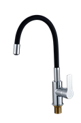 RUSH Siple Смеситель для кухонной мойки с гибким изливом (SI7335-60Black), цвет хром / черный SI7335-60Black
