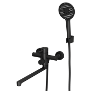 RUSH Melos Смеситель для ванны с длинным поворотным изливом (SUS1101-51Black), цвет черный SUS1101-51Black