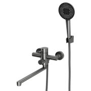 RUSH Melos Смеситель для ванны с длинным поворотным изливом (SUS1101-51Grey), цвет графит SUS1101-51Grey