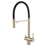 ABBER Wasser Kreis Смеситель AF81141G для кухни с подключением фильтра и выдвижной лейкой, золото матовое AF81141G