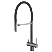 ABBER Wasser Kreis Смеситель AF81141NG для кухни с подключением фильтра и выдвижной лейкой, никель AF81141NG