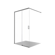 AQUATEK Душевая перегородка Walk In 120см, раздвижная, с держателем 1200мм, профиль оружейная сталь, стекло прозрачное, закаленное AQ.WISL.120.1GM
