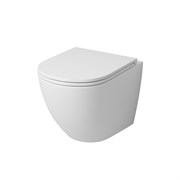 GROSSMAN Унитаз подвесной Color GR-4455MS (490х370х360) безободковый,белый матовый с тонкой крышкой,микролифт GR-4455MS