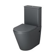 GROSSMAN Унитаз напольный Color GR-4480GMS (620х365х810) безободковый,серый матовый с тонкой крышкой,микролифт,2 места GR-4480GMS