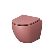 GROSSMAN Унитаз GR-4455PIMS Color (495х365х375) РОЗОВЫЙ матовый подвеснойбезободковый с тонкой крышкой GR-4455PIMS