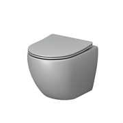 GROSSMAN Унитаз GR-4455GLMS Color (485х365х360) СВЕТЛО-СЕРЫЙ матовый подвеснойбезободковый с тонкой крышкой GR-4455GLMS