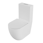 GROSSMAN Унитаз напольный GR-4494MSQ (640х360х835) безободковый,белый матовый с тонкой крышкой,микролифт,смыв торнадо,2 места GR-4494MSQ