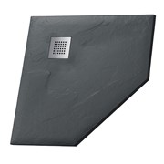 GROSSMAN Strong Душевой поддон GR-S2100100D (100х100) из искусственного камня,трапеция,графит GR-S2100100D