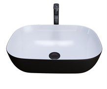 GROSSMAN Раковина накладная GR-4041BW (460х320х140) черная,белая внутри,1 место GR-4041BW
