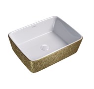 GROSSMAN Раковина накладная GR-3016GWL (480х370х130) золото,внутри белая,1 место GR-3016GWL