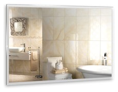 AZARIO Зеркало Сантана-4 1000х800 c подсветкой и диммером, сенсорный выключатель, часы (LED-00002295) LED-00002295