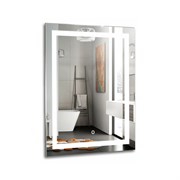 AZARIO Зеркало РИГА-6 600х800 c подсветкой и диммером, часы, сенсорный выключатель, подогрев, модуль МФМ (ФР-00001940) ФР-00001940