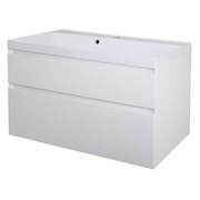 AZARIO Комплект тумба Velluto 100 1000х450х660 подвесная, с раковиной Slim 100, белый матовый (CS00088604), цвет белый матовый CS00088604