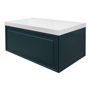 AZARIO Комплект Тумба Belloni 80 795х450х400 подвесная, механизм открывания Push to Open, с раковиной Астория 80, зеленый (CS00098082), цвет Зеленый CS00098082
