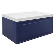 AZARIO Комплект Тумба Belloni 80 795х450х400 подвесная, механизм открывания Push to Open, с раковиной Астория 80, синий (CS00098084), цвет Синий CS00098084