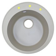 AZARIO Кухонная мойка Sivas 480х480х197 кварцевая, круглая, сифон в комплекте, цвет Песочный (CS00097655) CS00097655