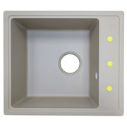 AZARIO Кухонная мойка Milas 480х420х197 кварцевая, прямоугольная, сифон в комплекте, цвет Песочный (CS00097666) CS00097666