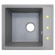 AZARIO Кухонная мойка Milas 480х420х197 кварцевая, прямоугольная, сифон в комплекте, цвет Серый (CS00097667) CS00097667