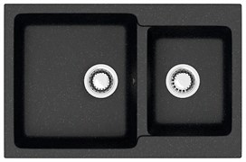 AZARIO Кухонная мойка Grand 765х500х190 двойная, искусственный мрамор, цвет Черный (CS00079903) CS00079903