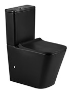 AZARIO Унитаз-компакт  Quadro 605x340x810 напольный, безободковый с сидением микролифт и арматурой, чёрный матовый (AZ-2175-MB) AZ-2175-MB