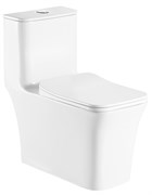 AZARIO Унитаз-моноблок  GRESSA 705х370х760 напольный, безободковый, в комплекте со смывным механизмом Geberit и сиденьем дюропласт микролифт (AZ-1111-G) AZ-1111-G