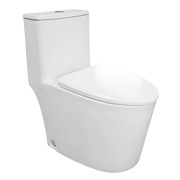 AZARIO Унитаз-моноблок  ANSA 385х695x775 безободковый, в комплекте с сиденьем дюропласт микролифт, белый (AZ-2301) AZ-2301