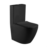 AZARIO Унитаз-моноблок  MORANO 680x370х830 напольный, безободковый в комплекте с сиденьем микролифт, черный матовый (AZ-1001MB) AZ-1001MB