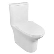 AZARIO Унитаз-моноблок  Sente 375х665x785 напольный, безободковый, горизонтальный слив, сиденье дюропласт микролифт (AZ-8614) AZ-8614