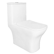 AZARIO Унитаз-моноблок  Lodi 350х665х750 напольный, безободковый, горизонтальный слив, сиденье дюропласт микролифт (AZ-8617) AZ-8617