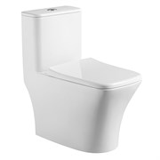 AZARIO Унитаз-моноблок  Teano 695x370x740 напольный, горизонтальный слив, сиденье дюропласт микролифт (AZ-8621) AZ-8621