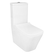 AZARIO Унитаз-компакт  Quadro 605x340x810 напольный, безободковый с сидением микролифт и арматурой, белый (AZ-2175) AZ-2175
